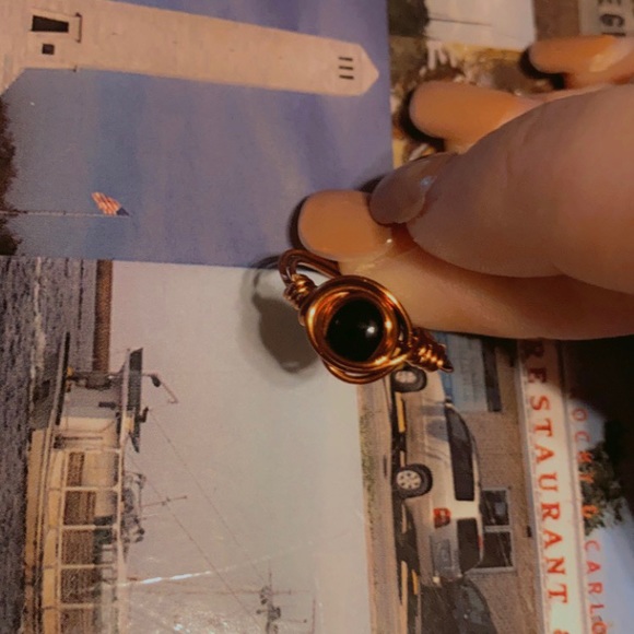 Handmade Wire Wrap Ring Birth Stone Good Luck - Picture 6 of 14